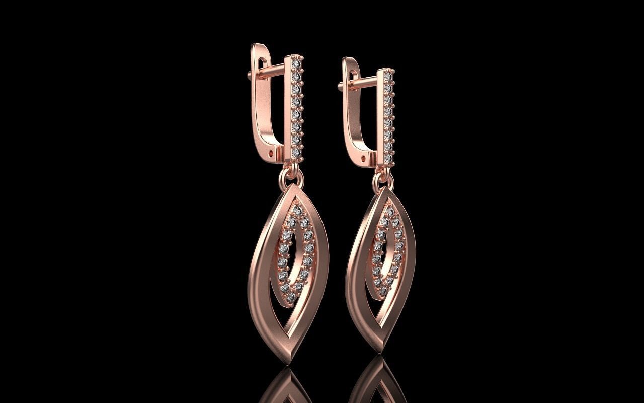 Leaf earring model 846 3D print model_19