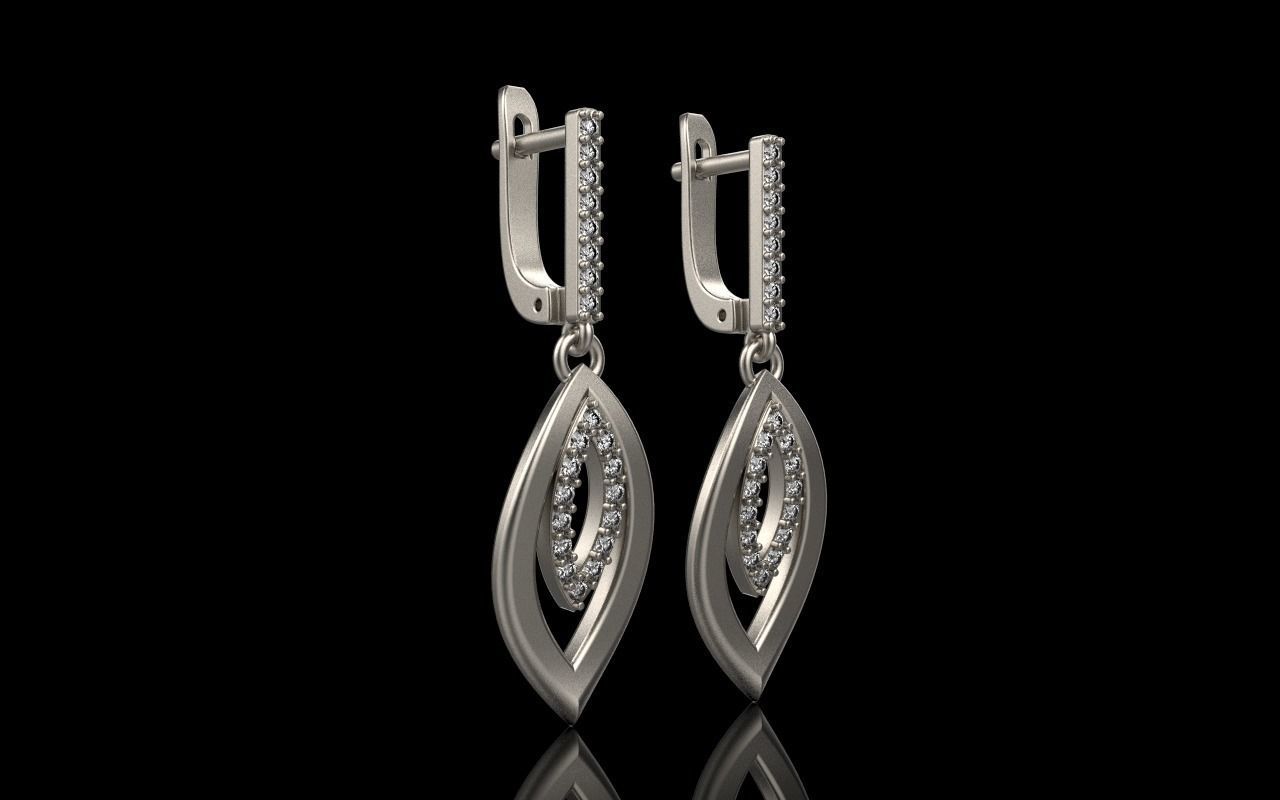 Leaf earring model 846 3D print model_18