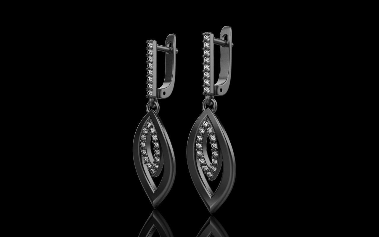 Leaf earring model 846 3D print model_25
