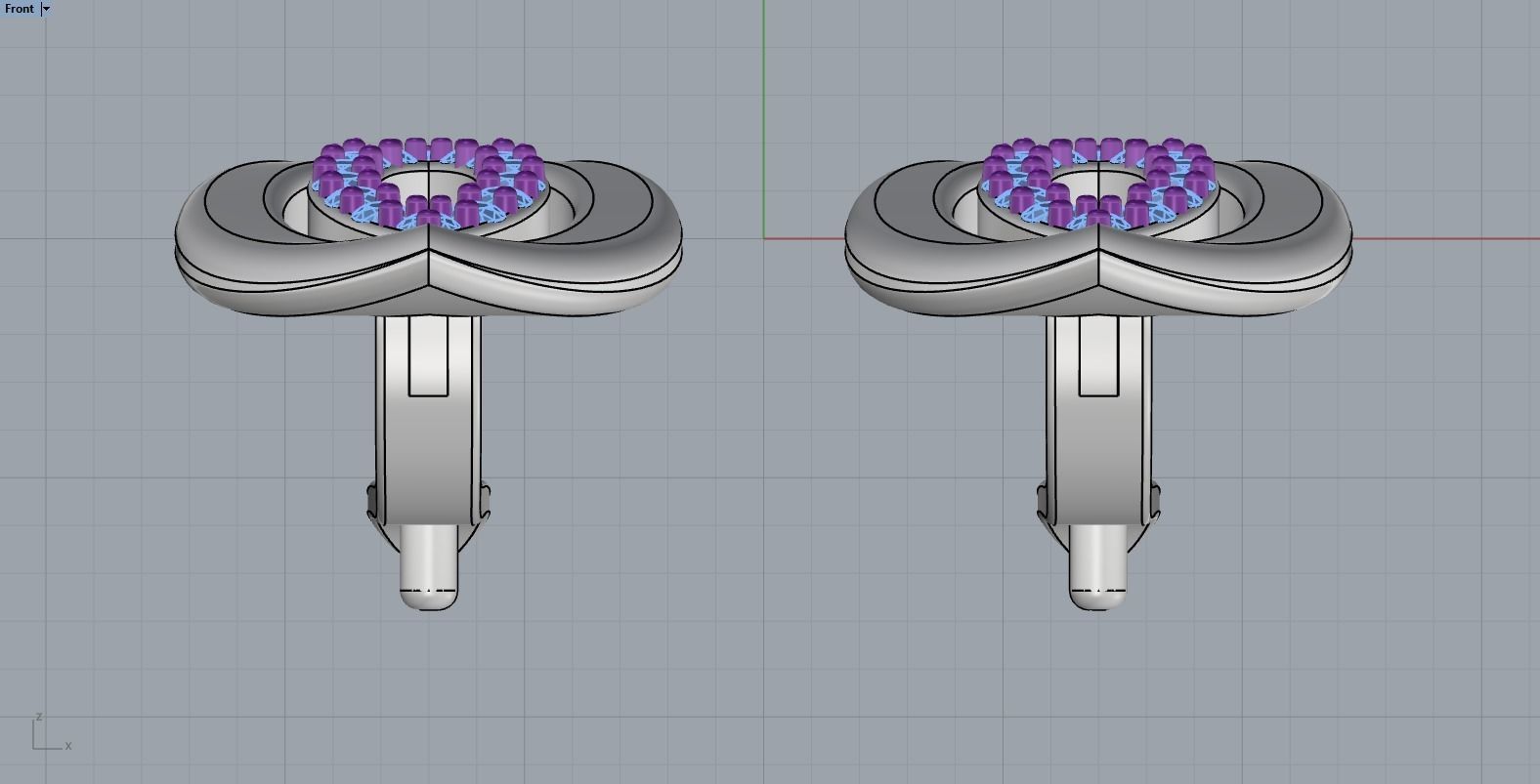 Leaf earring model 846 3D print model_6