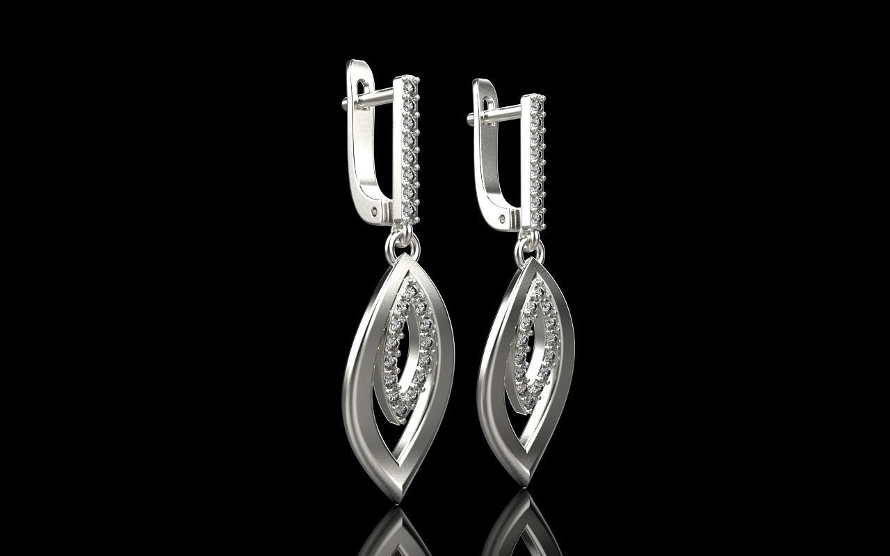 Leaf earring model 846 3D print model_20