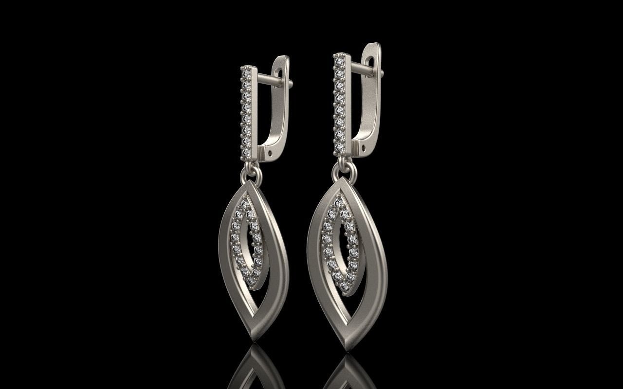 Leaf earring model 846 3D print model_22