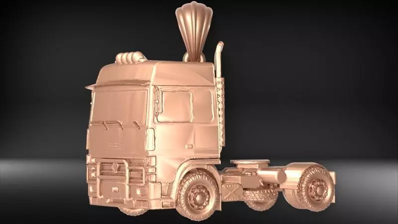 Semi Trailer Truck Pendant Necklace Jewelry 3D print model