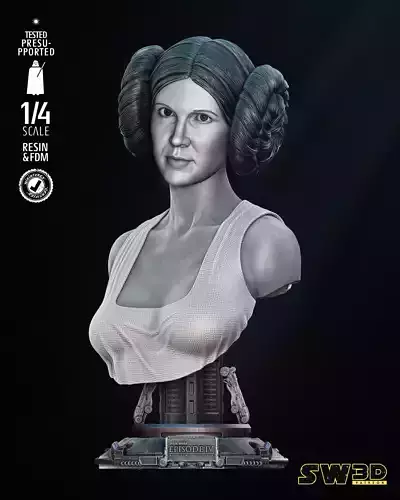 STAR WARS Leia New Hope Portrait Bust 3D print model STAR WARS Leia New Hope Portrait Bust 3D print model