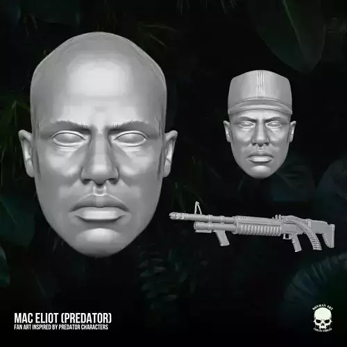 Mac Elliot Predator fan art 3D Files For Action Figures