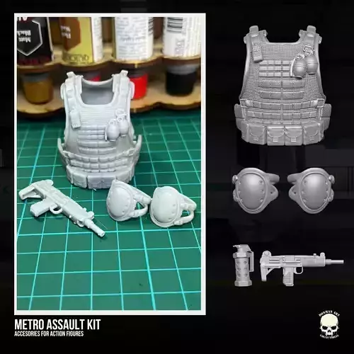 Metro Assault Kit 3D printable files for Action Figures