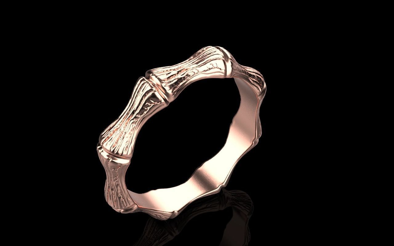 Bamboo textured ring model 849 3D print model_21