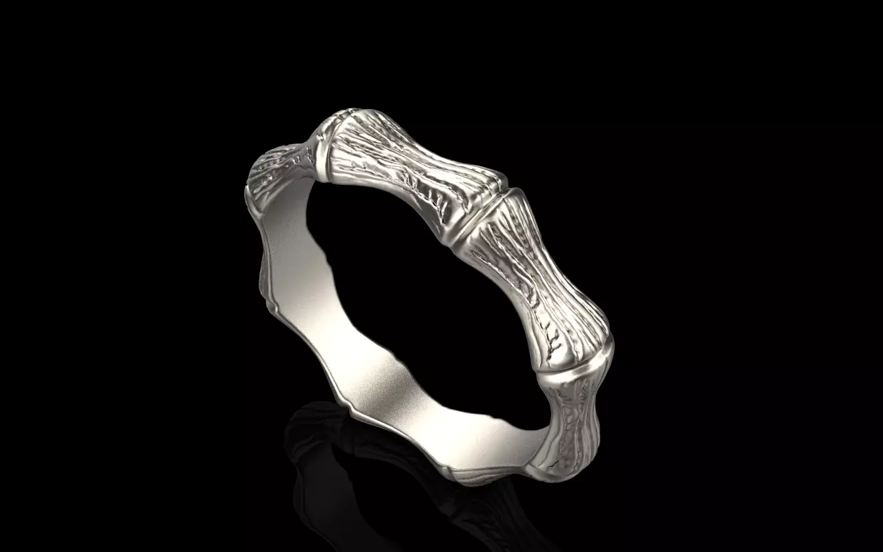 Bamboo textured ring model 849 3D print model_0