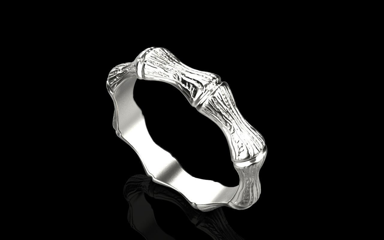 Bamboo textured ring model 849 3D print model_27