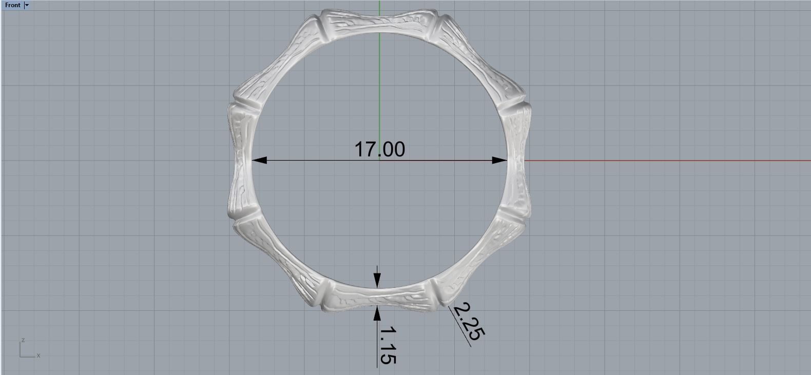 Bamboo textured ring model 849 3D print model_9