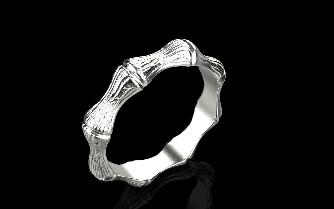 Bamboo textured ring model 849 3D print model_23