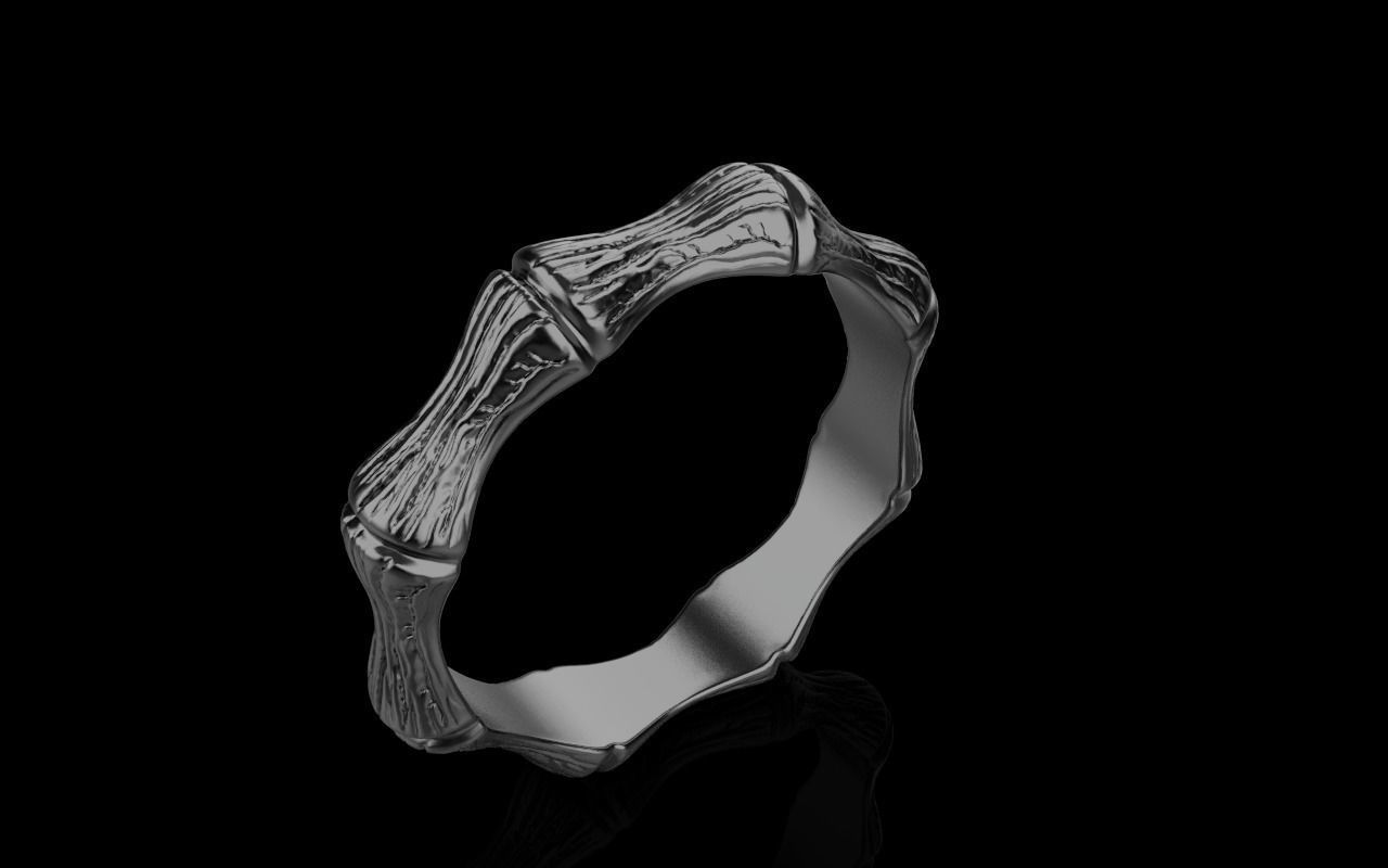 Bamboo textured ring model 849 3D print model_22