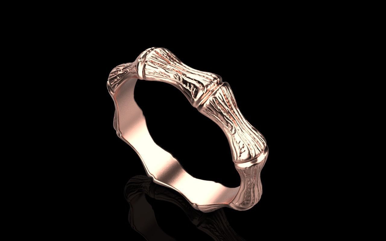 Bamboo textured ring model 849 3D print model_26