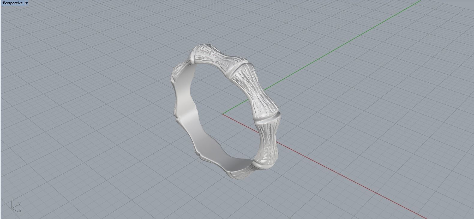 Bamboo textured ring model 849 3D print model_11