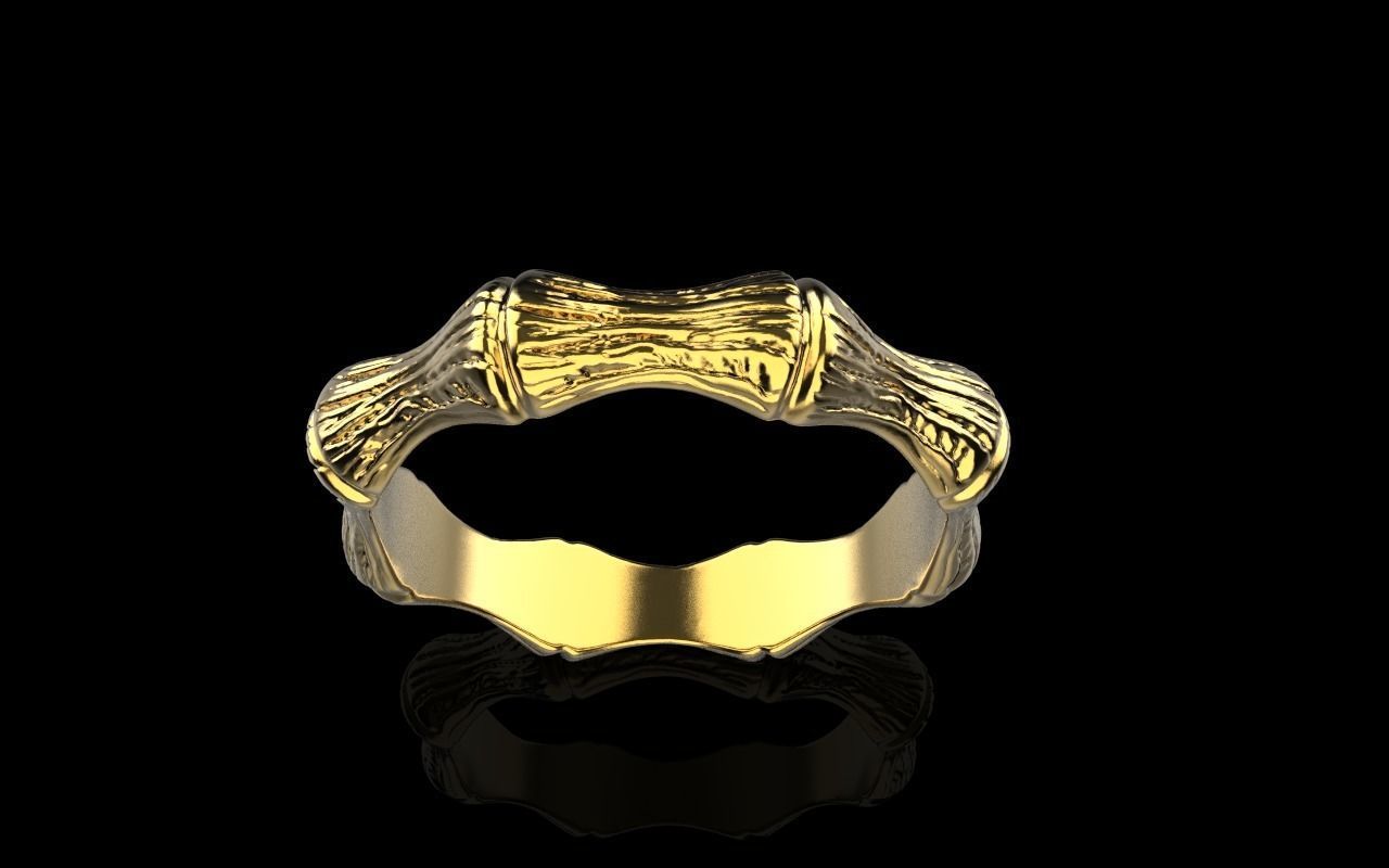 Bamboo textured ring model 849 3D print model_18