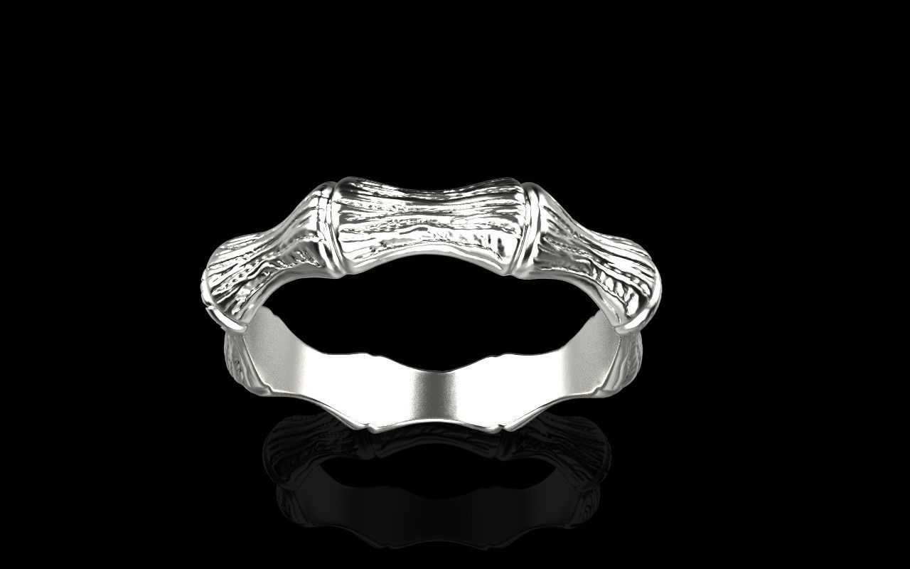 Bamboo textured ring model 849 3D print model_17