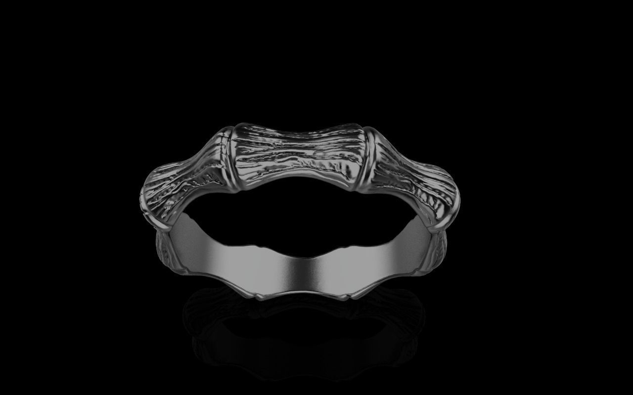 Bamboo textured ring model 849 3D print model_16
