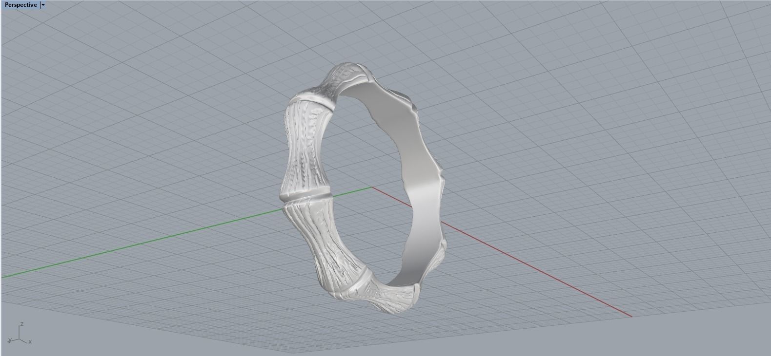 Bamboo textured ring model 849 3D print model_12