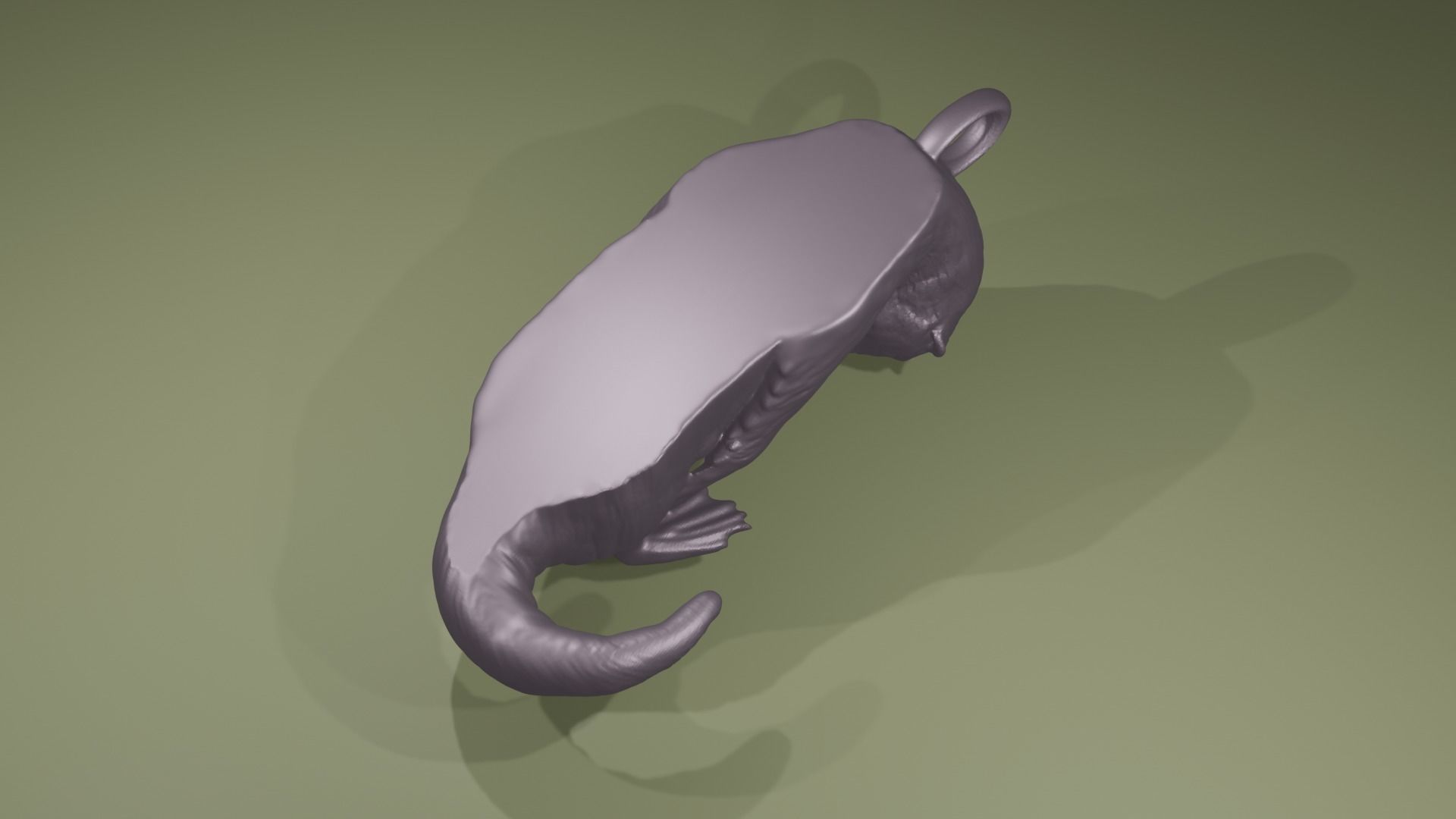 Otter Pendant Keychain with hole for  Gem  Pearl Lutrinae 3D print model_7