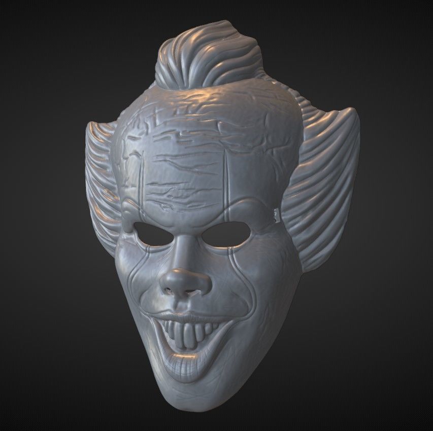PENNYWISE IT- ESO - MACARA- MASK 3D print model_1