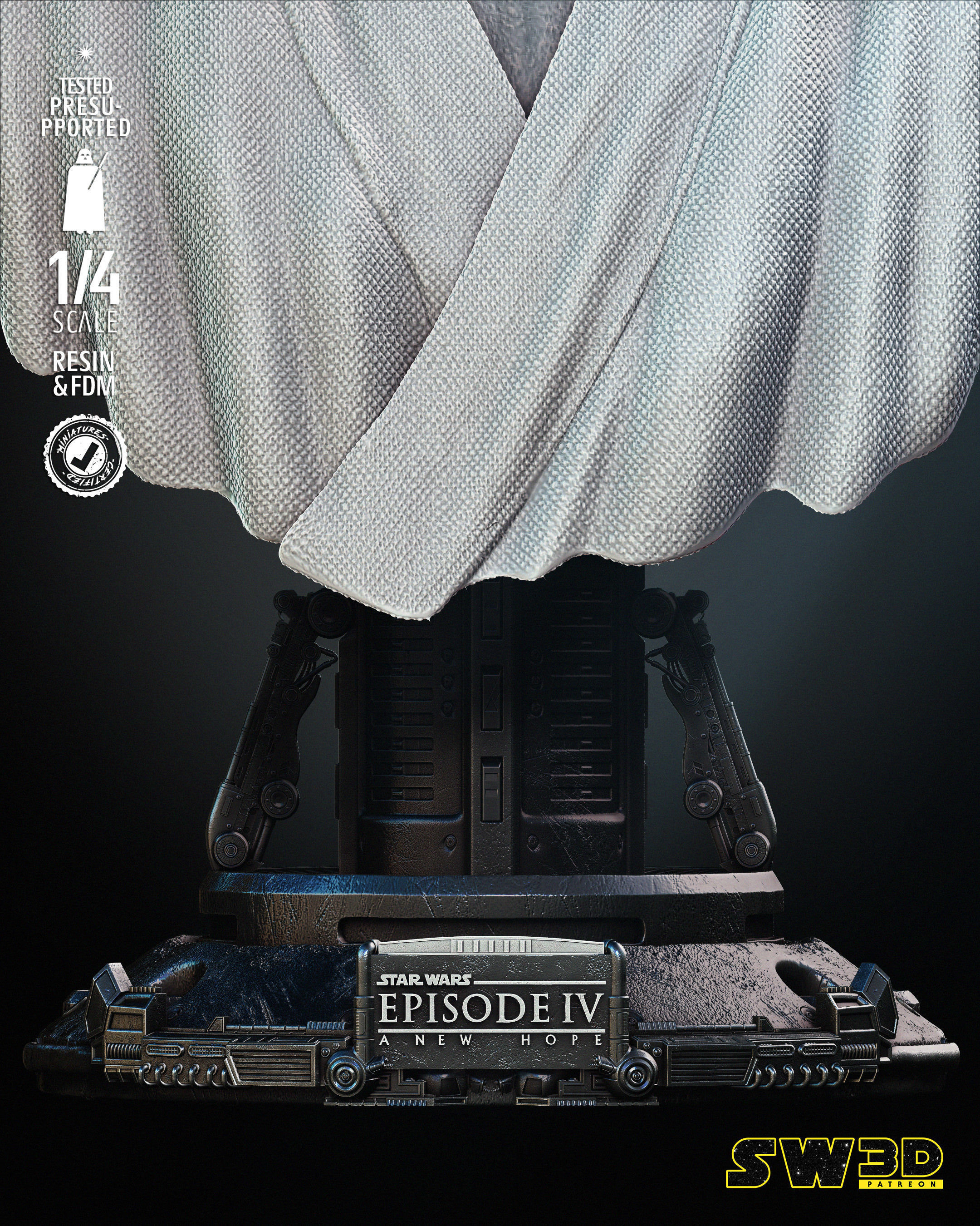 STAR WARS Luke New Hope Bust Portrait 3D print model_8