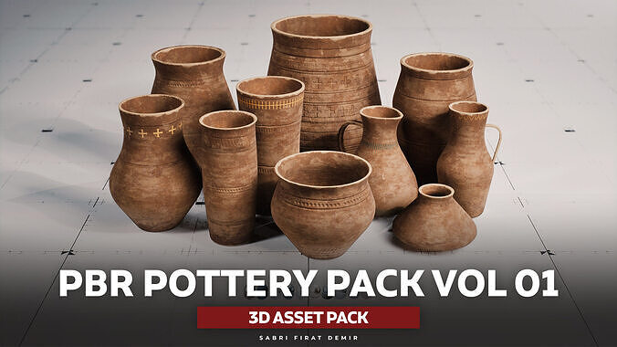LP - PBR Pottery Pack Vol 01 Low-poly 3D model