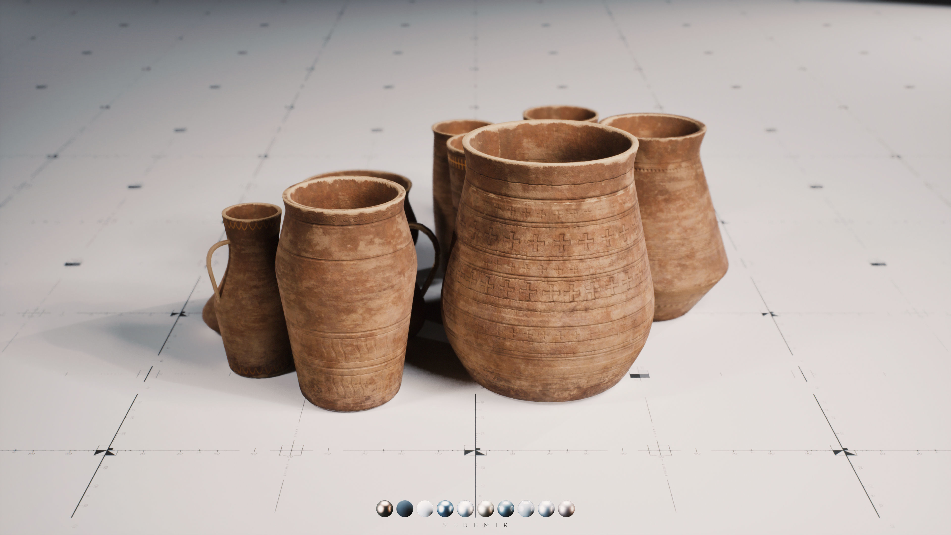 LP - PBR Pottery Pack Vol 01 Low-poly 3D model_4