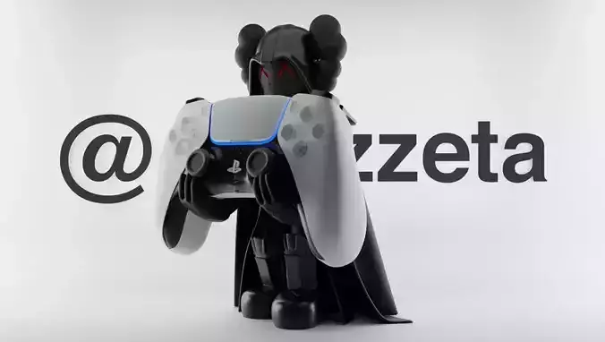 Kaws Darth Vader Controller Stand Play Station and Xbox Textured Low-poly 3D model