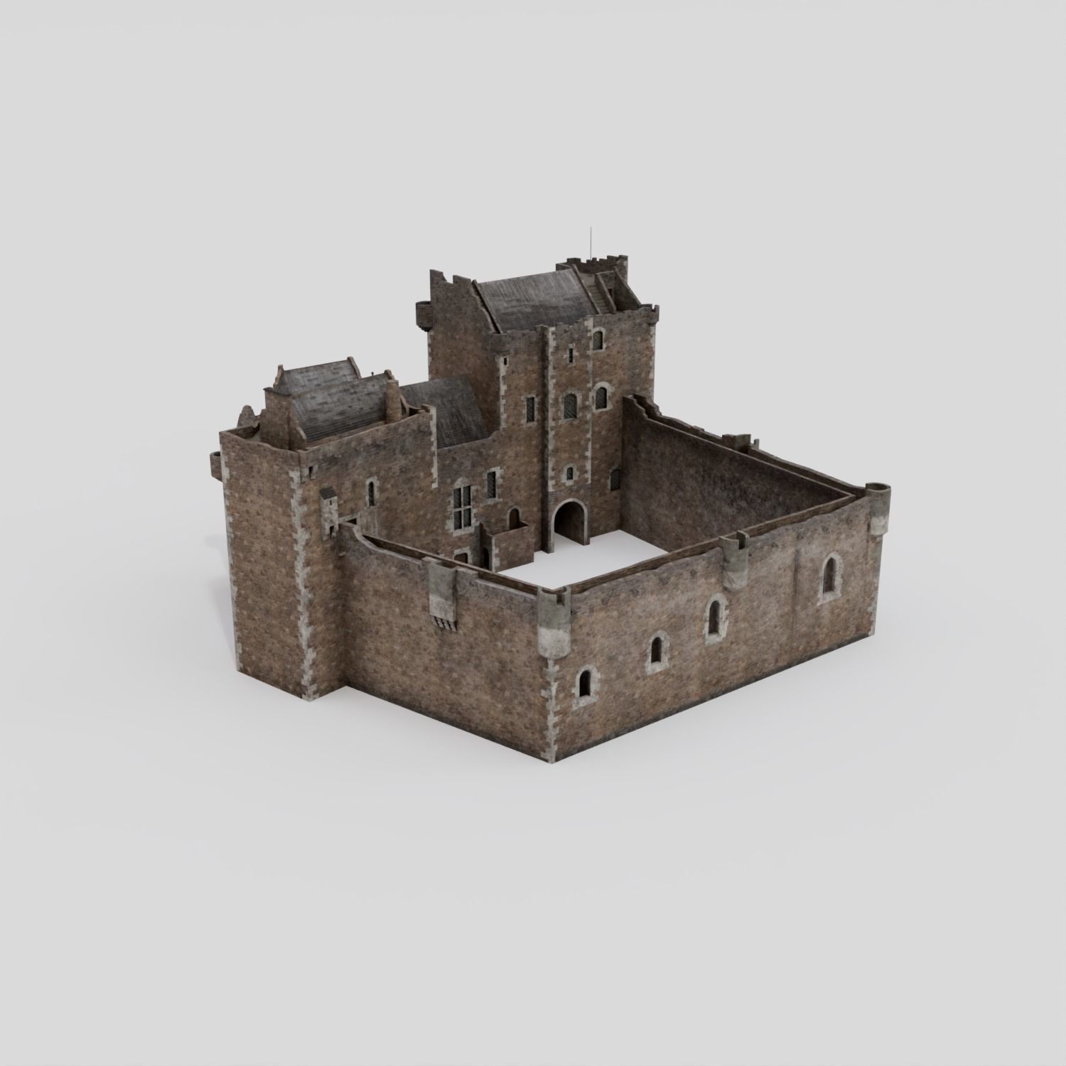 Doune Castle Low-poly 3D model_3
