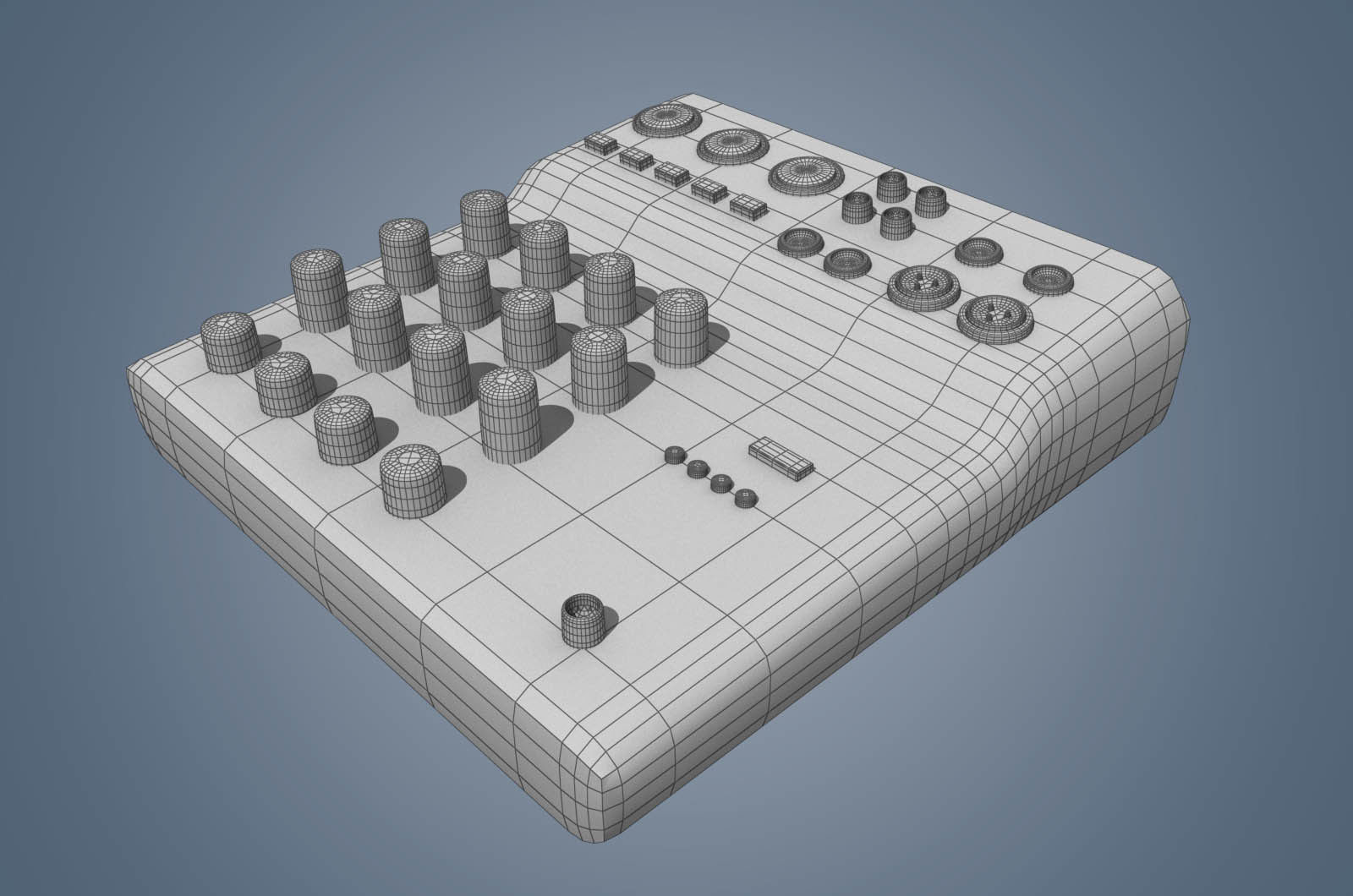 Audio Mixer Low-poly 3D model_4