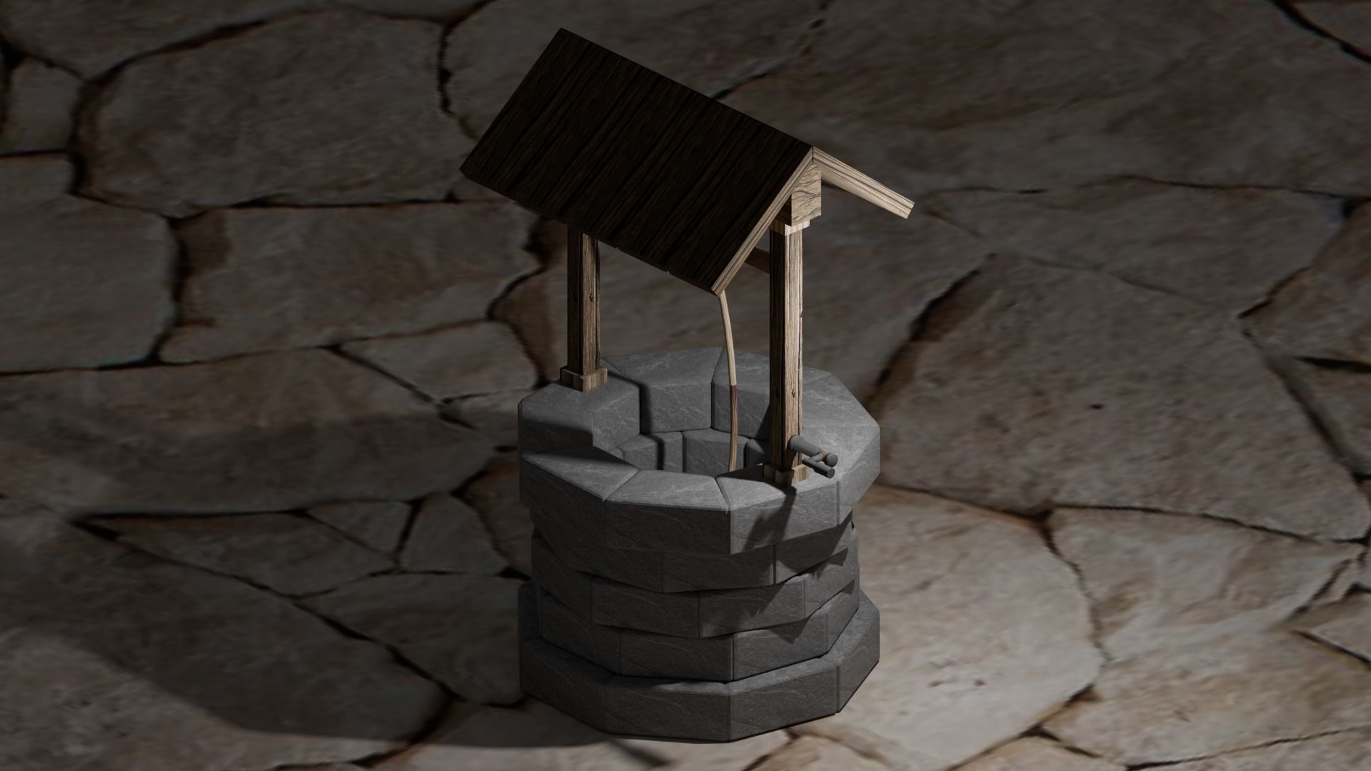 Well Model Low-poly 3D model_1