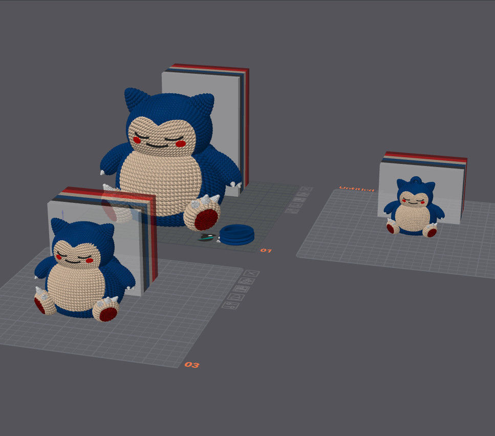 POKEMON SNORLAX CROCHET KNITTED - STL - 3MF MULTICOLOR 3D print model_7