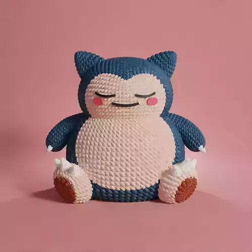 POKEMON SNORLAX CROCHET KNITTED - STL - 3MF MULTICOLOR 3D print model