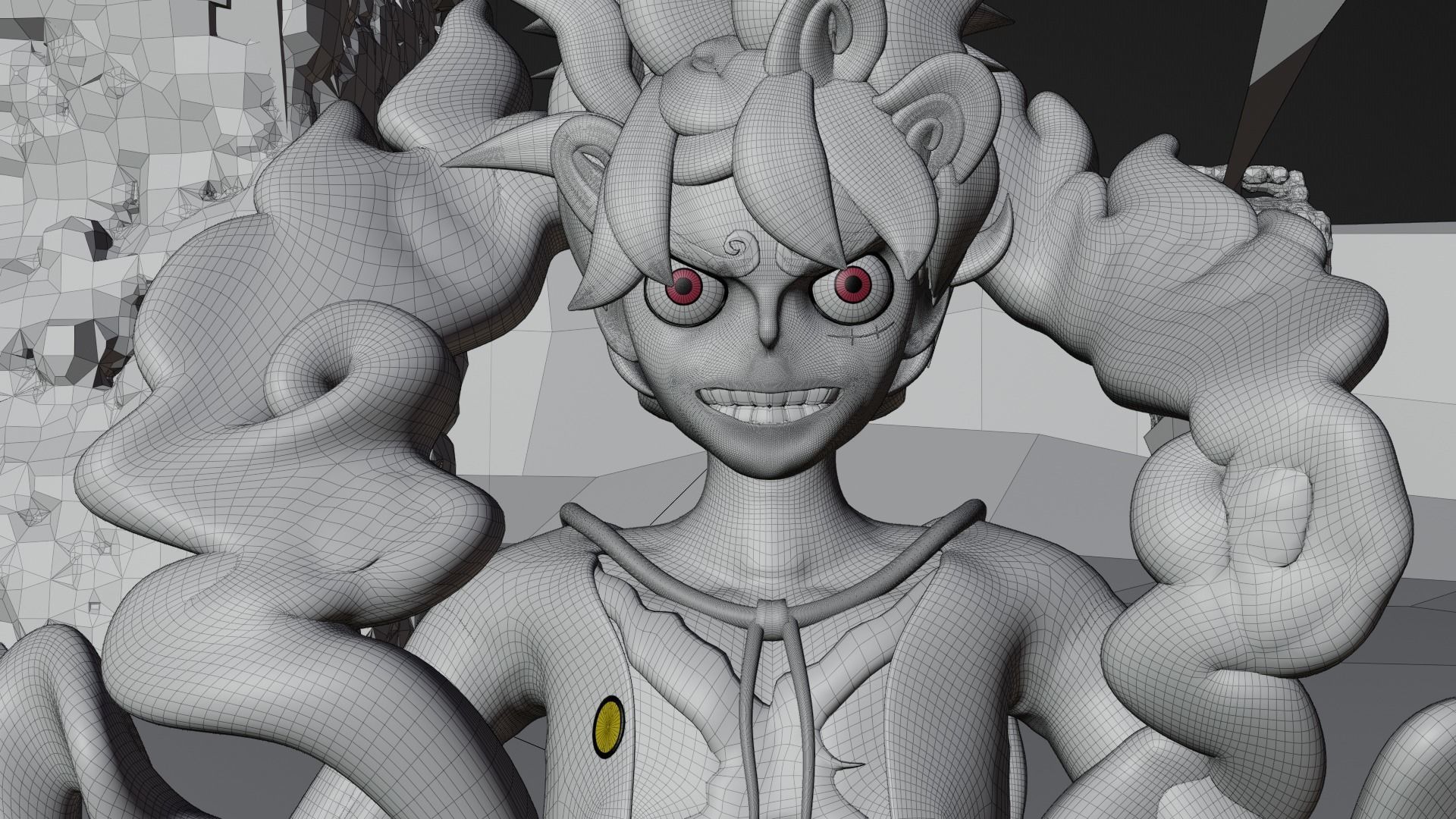 luffy gear 5 Low-poly 3D model_6