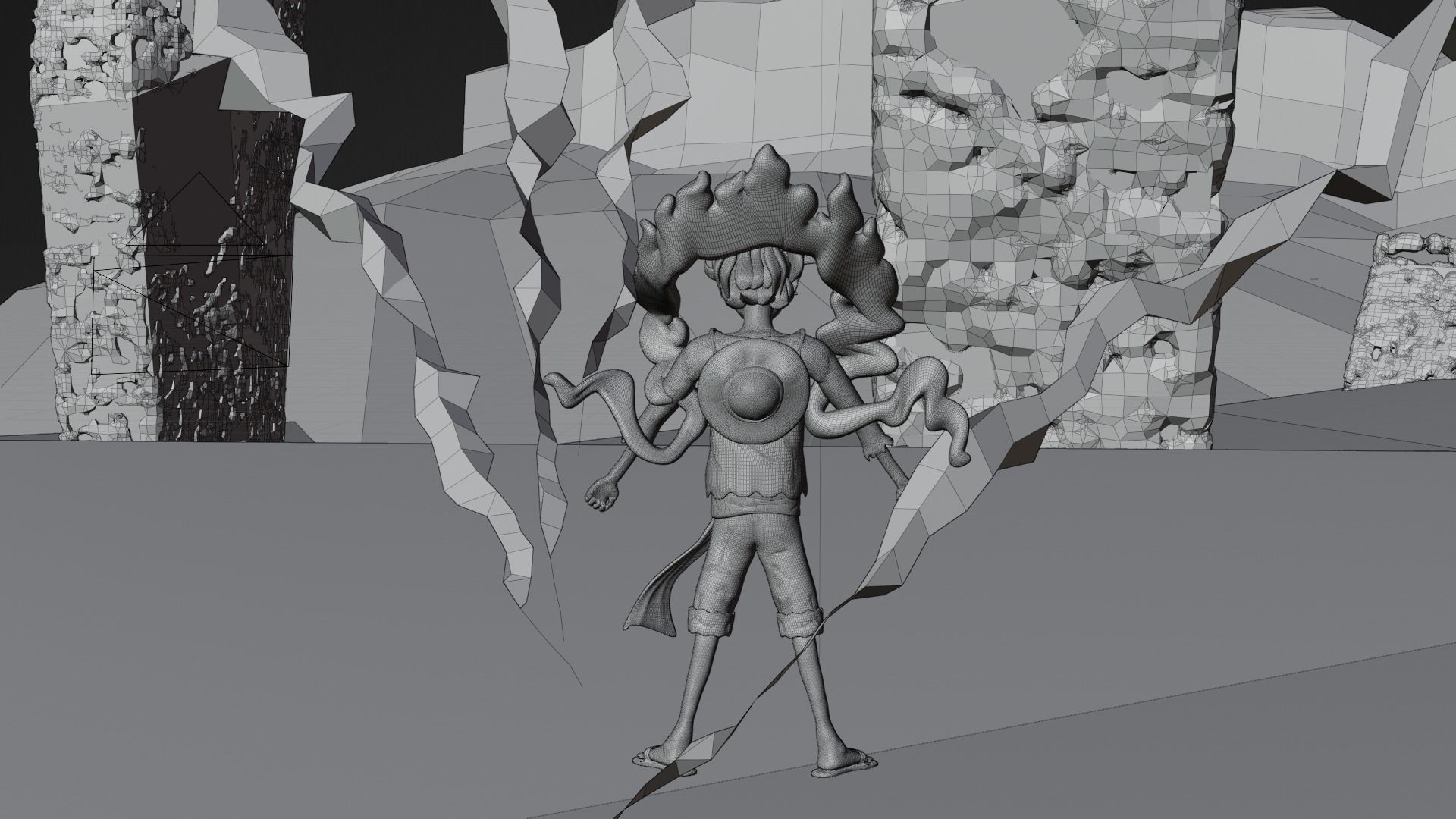 luffy gear 5 Low-poly 3D model_9