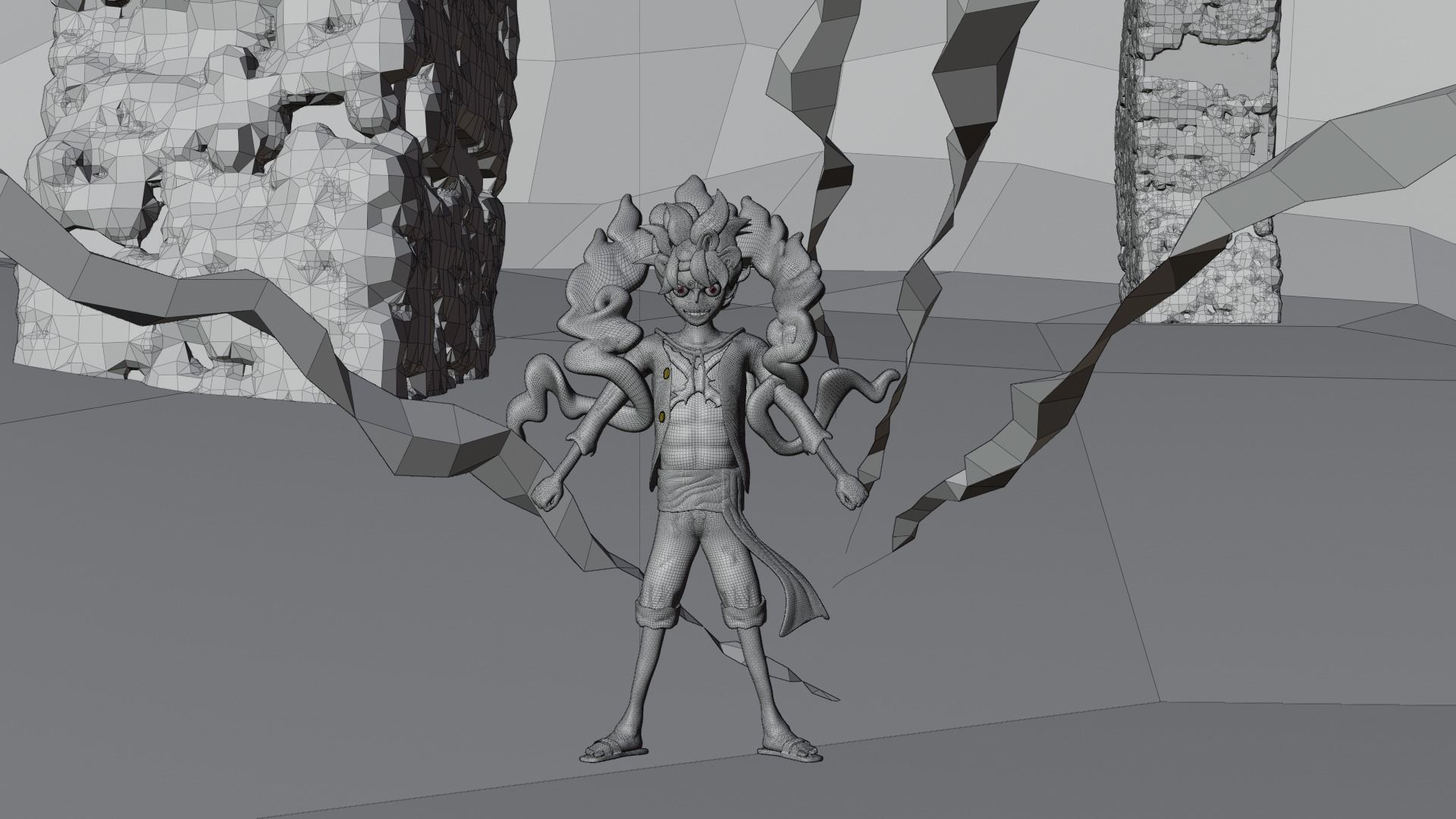 luffy gear 5 Low-poly 3D model_8