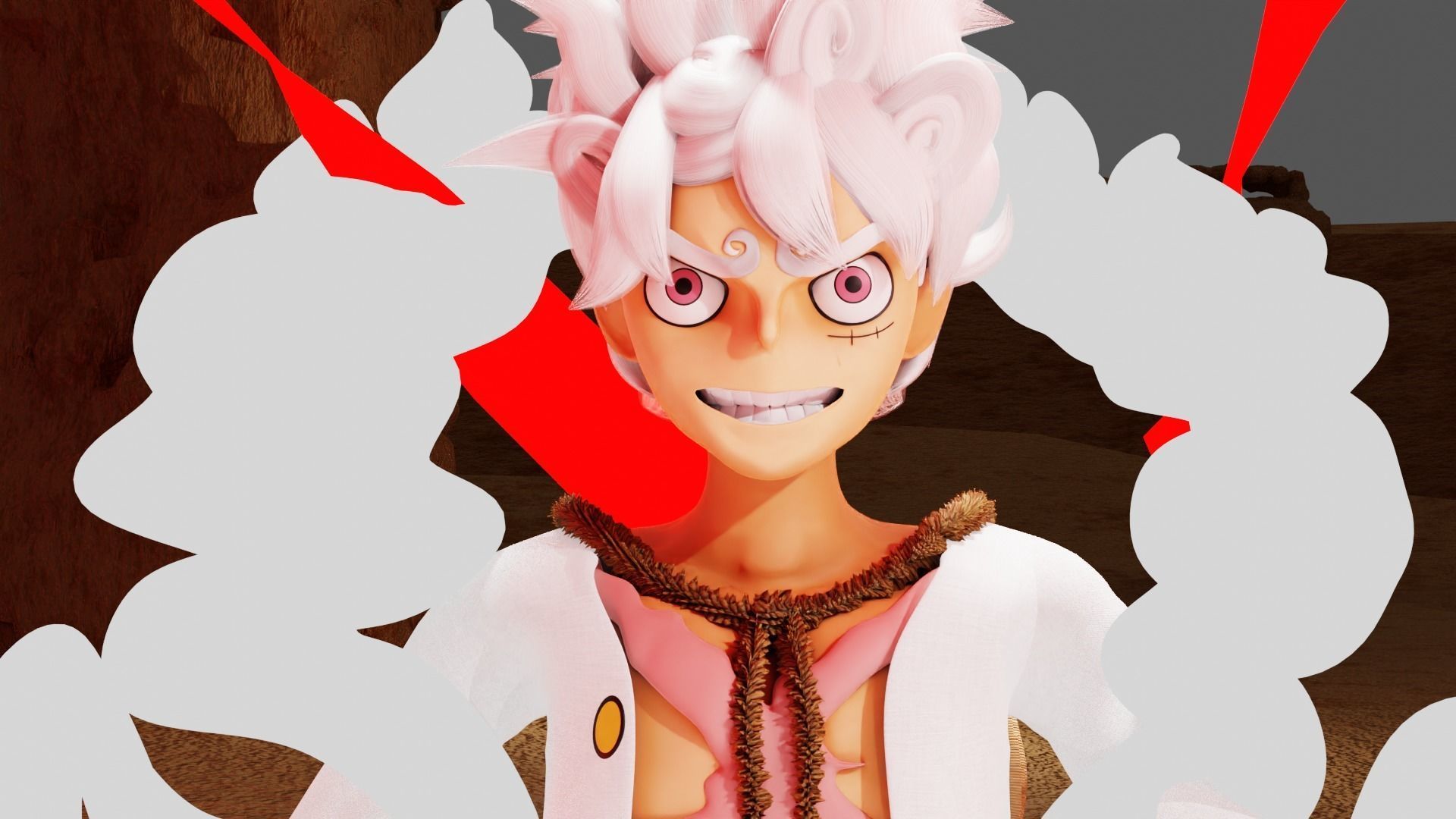 luffy gear 5 Low-poly 3D model_1