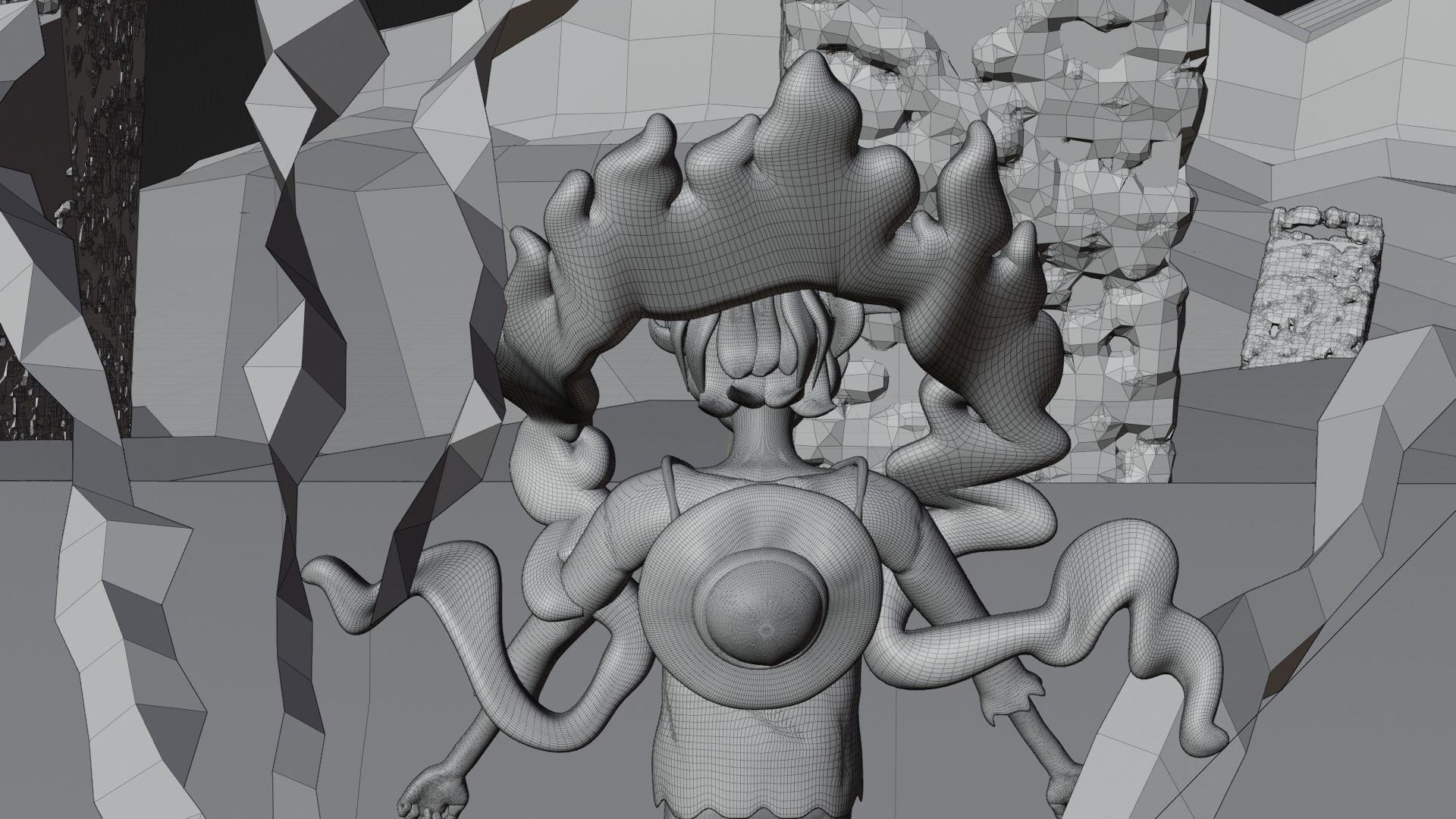 luffy gear 5 Low-poly 3D model_7