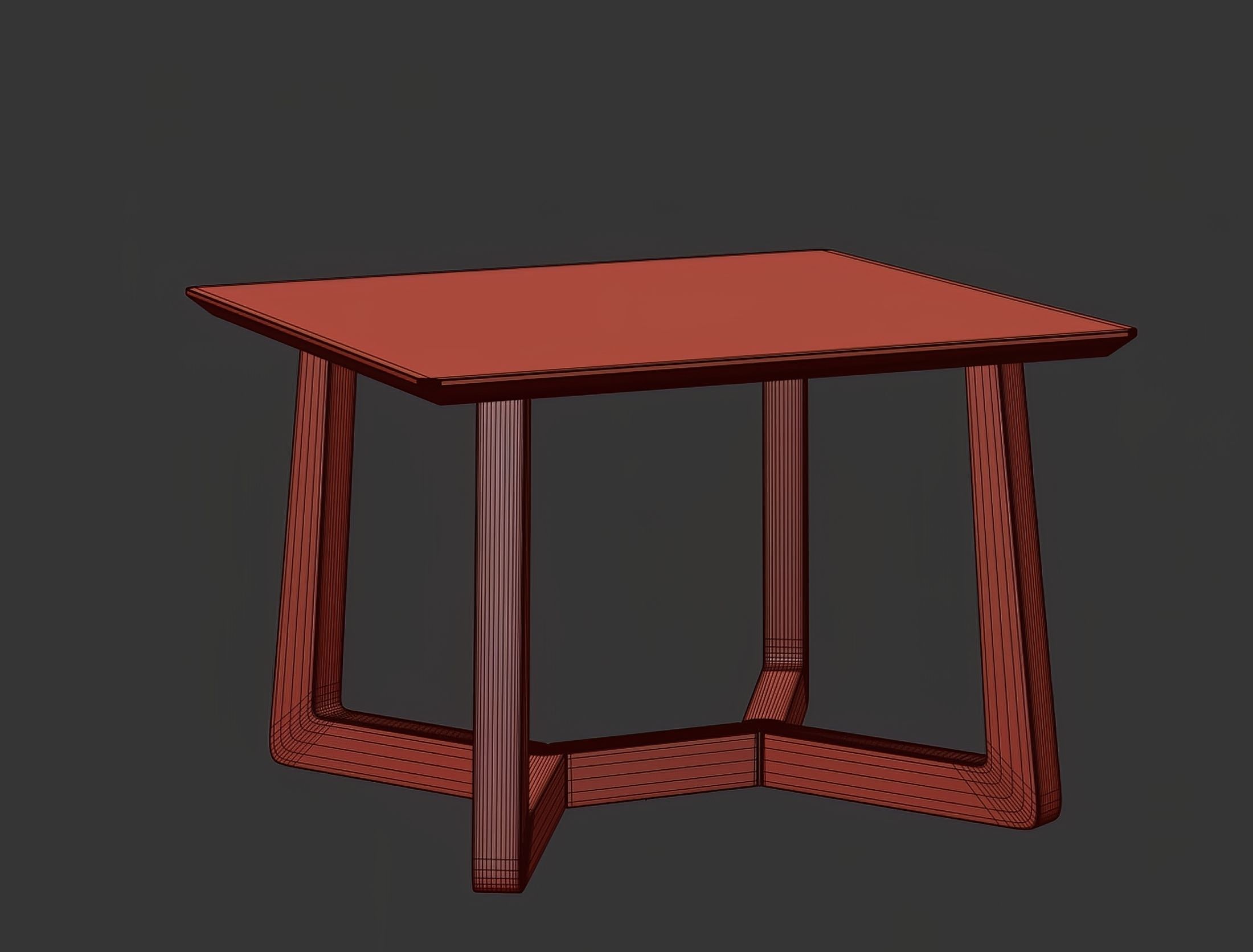 Edu Wooden Dining Table L1100  3D model_10