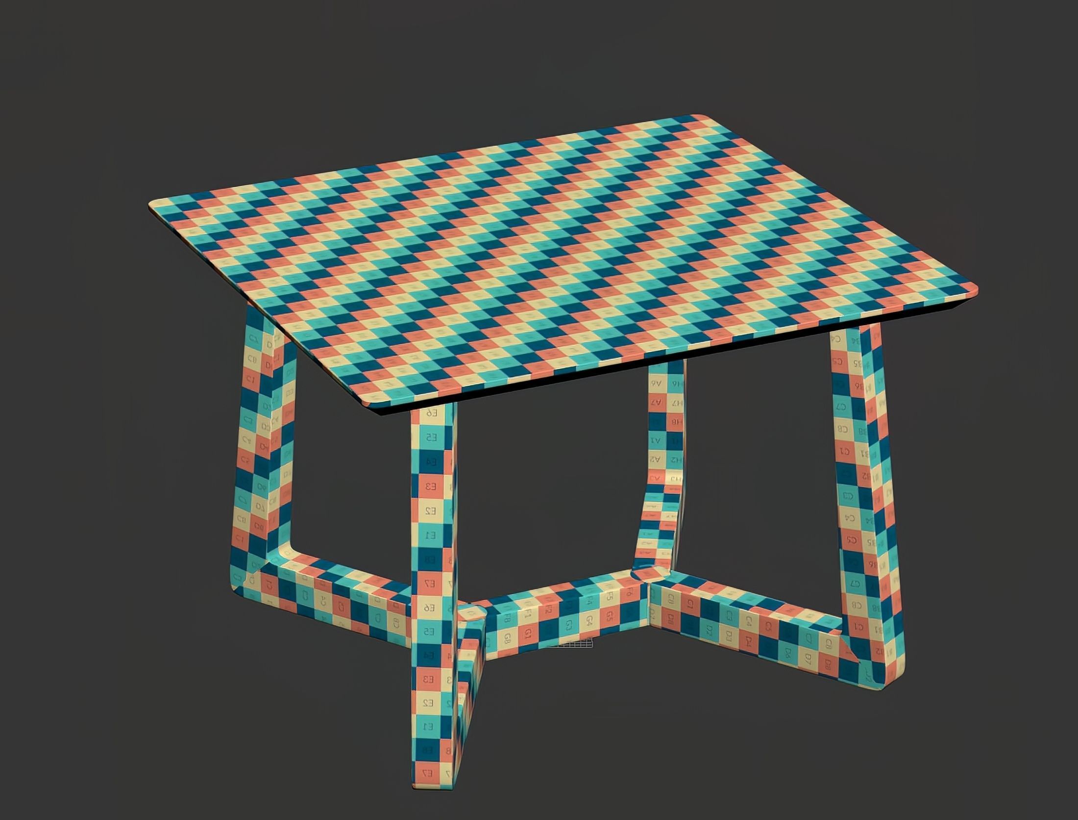 Edu Wooden Dining Table L1100  3D model_11