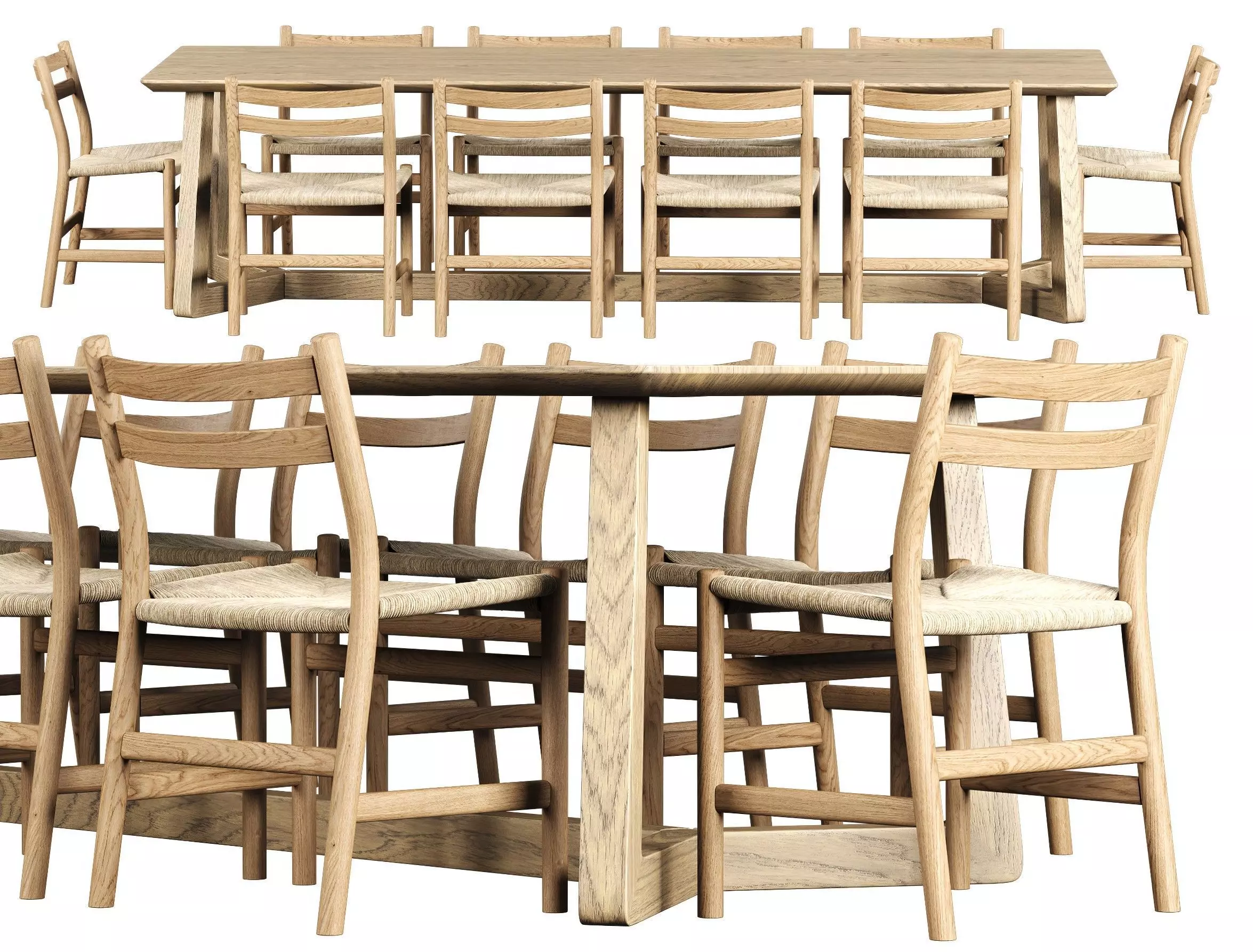 Edu Furniture Dining Set V2 3D model