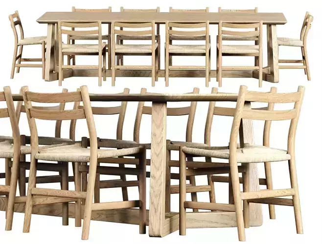 Edu Furniture Dining Set V2  3D model