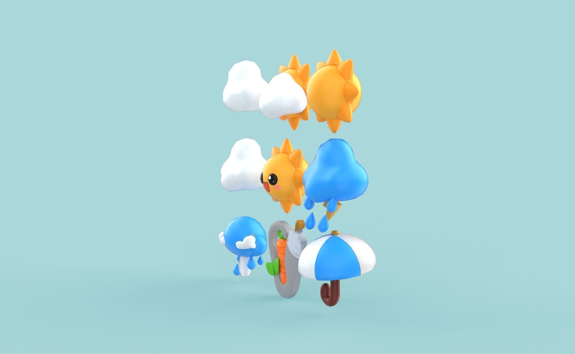Cartoon Weather v002 Low-poly 3D model_2