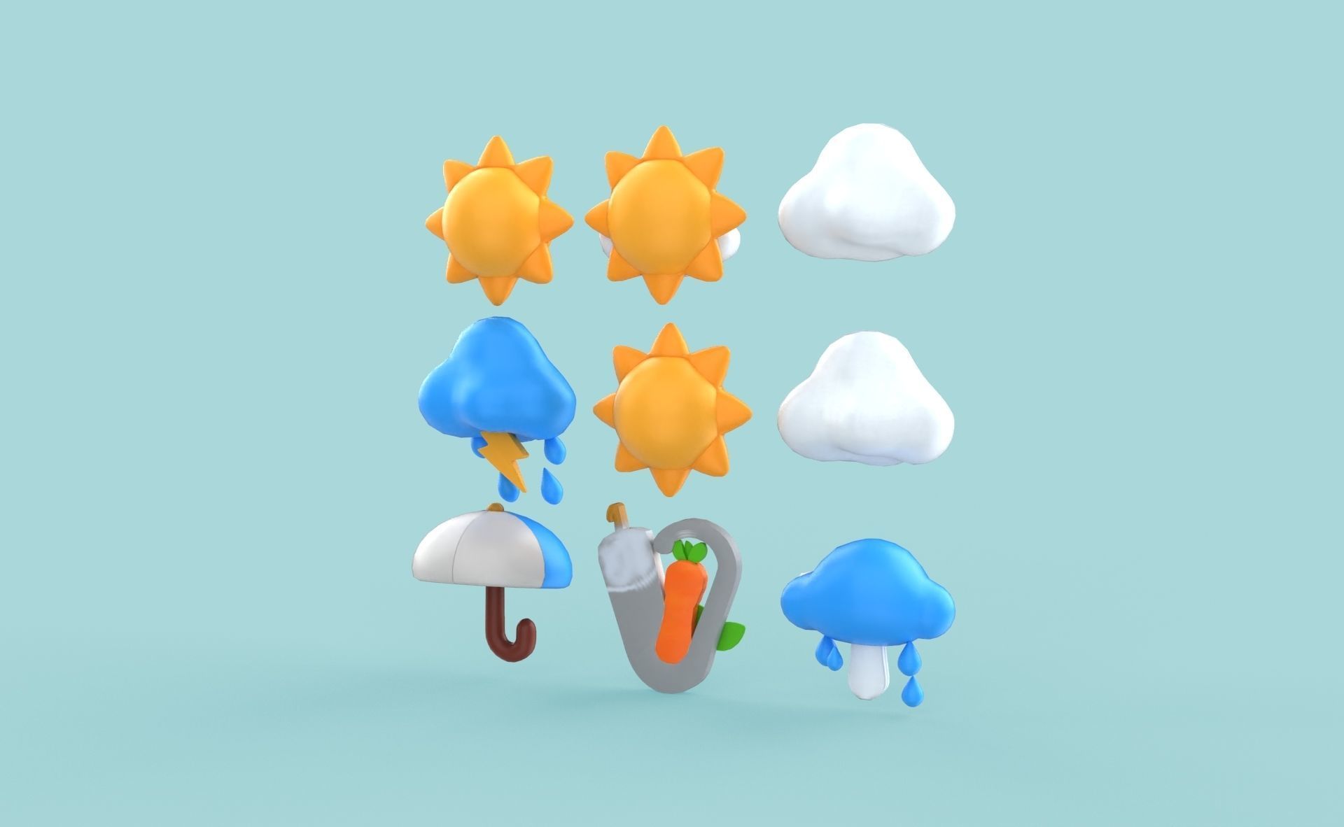 Cartoon Weather v002 Low-poly 3D model_8
