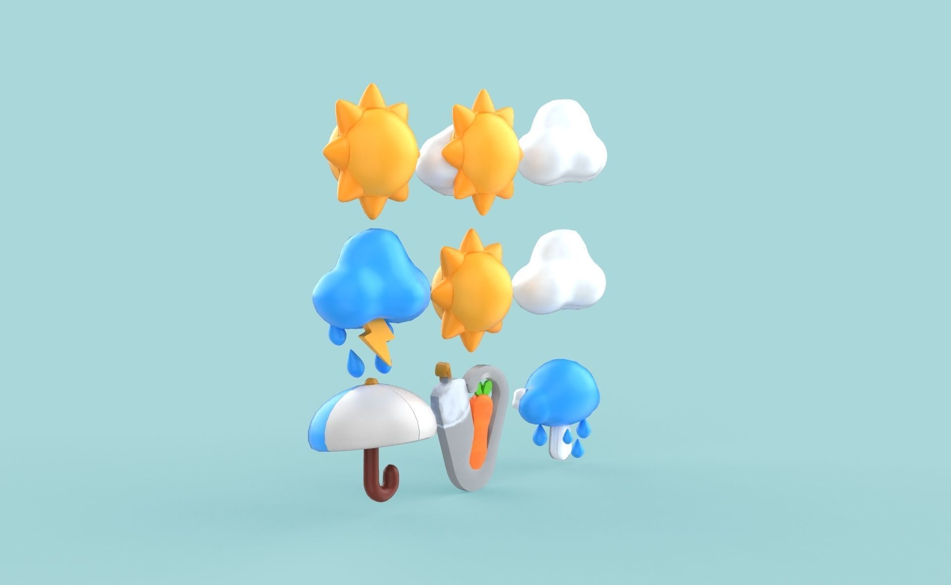 Cartoon Weather v002 Low-poly 3D model_5