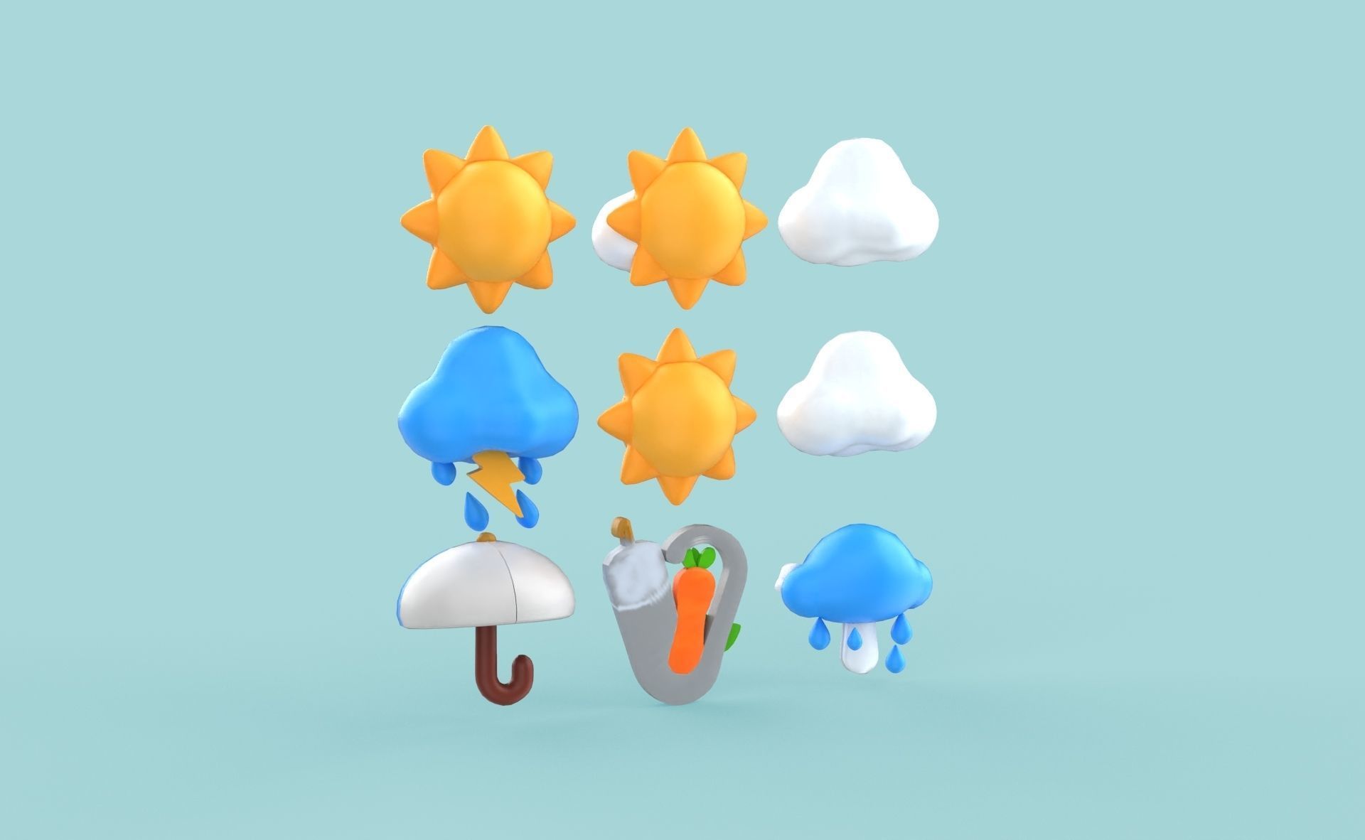 Cartoon Weather v002 Low-poly 3D model_6