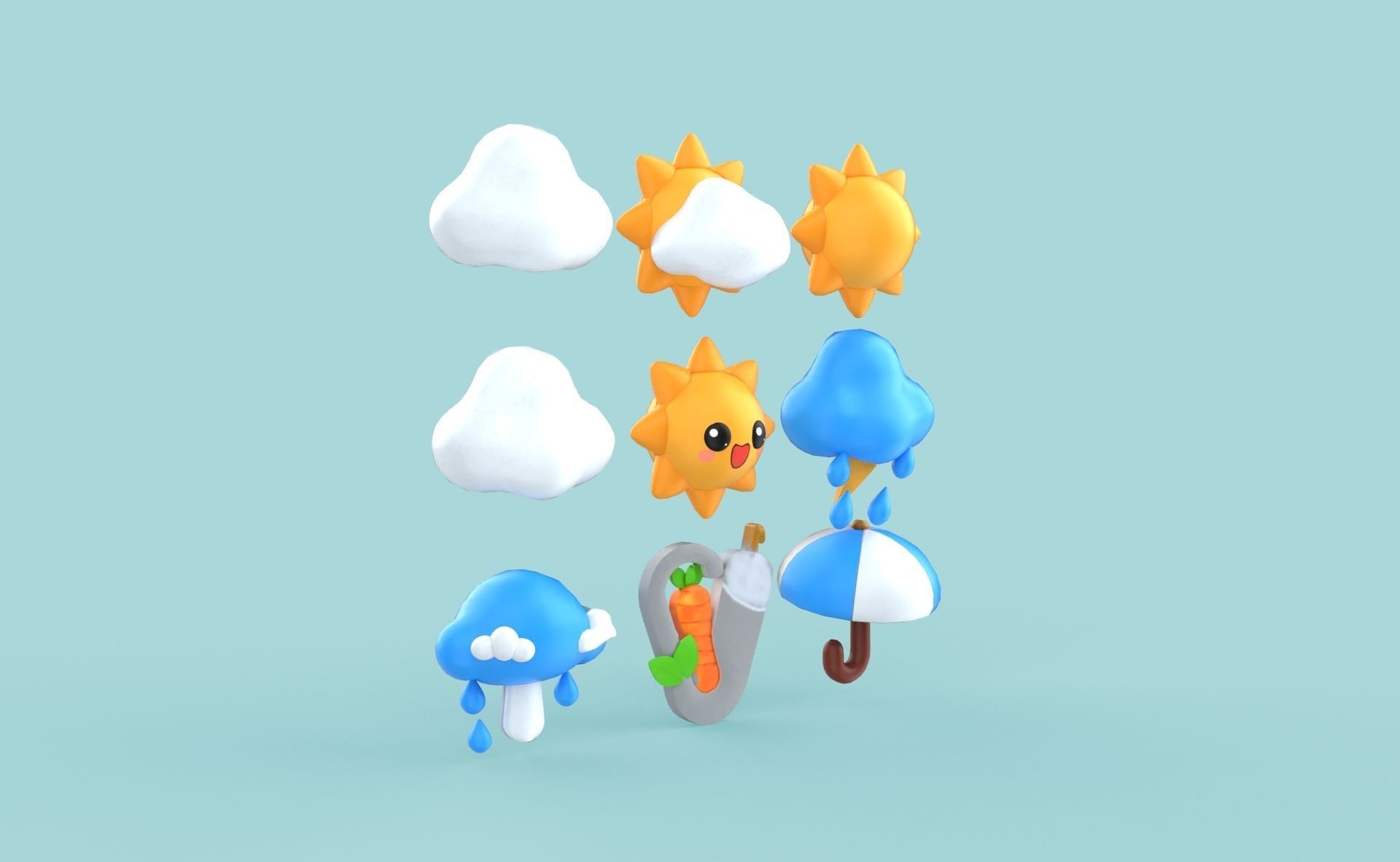 Cartoon Weather v002 Low-poly 3D model_13