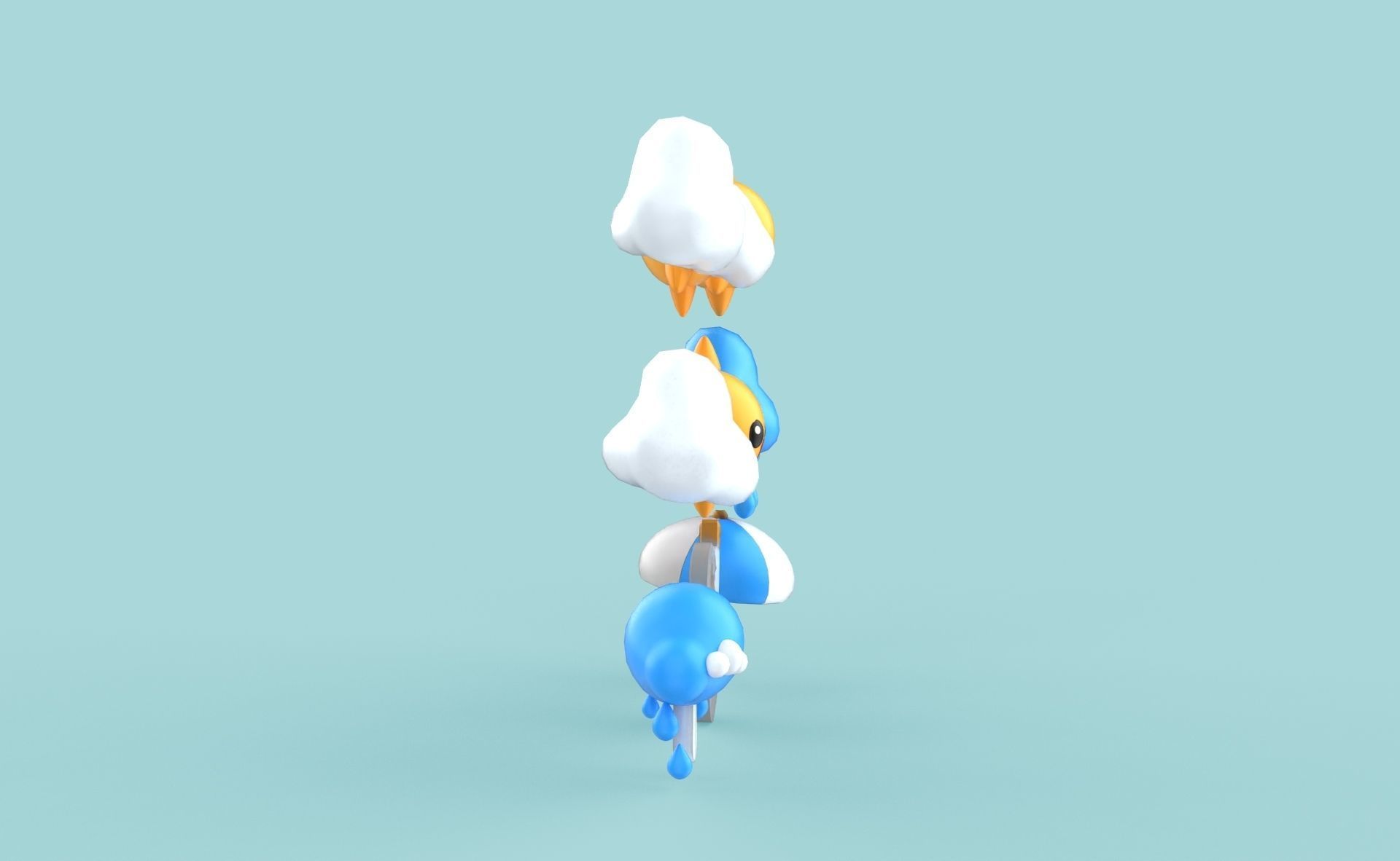 Cartoon Weather v002 Low-poly 3D model_11