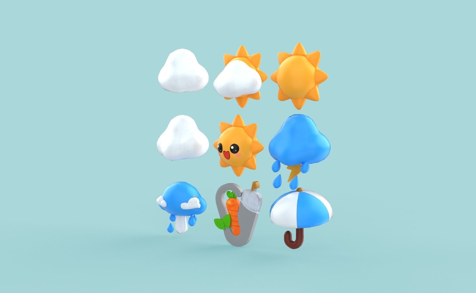 Cartoon Weather v002 Low-poly 3D model_1