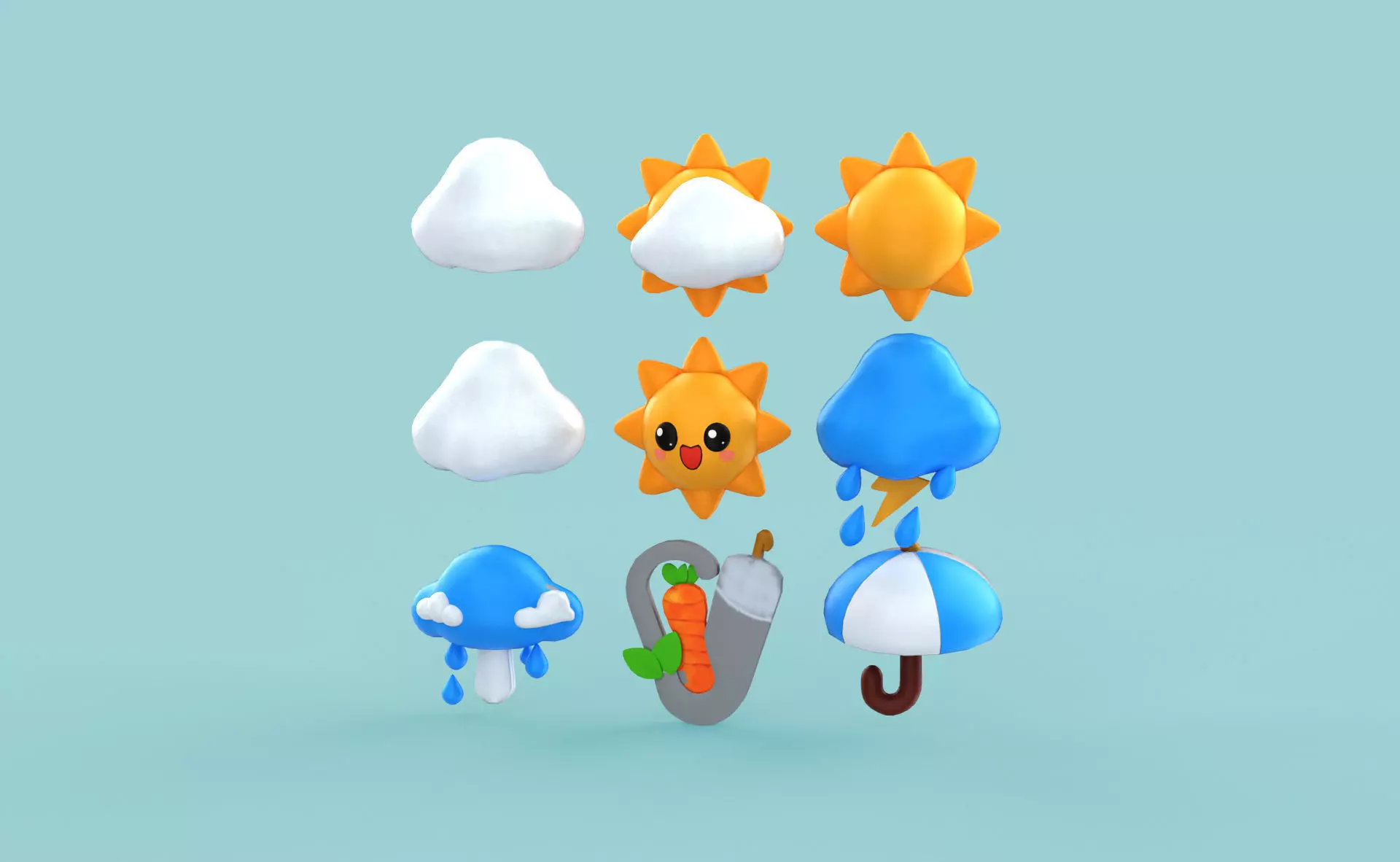 Cartoon Weather v002 Low-poly 3D model_0